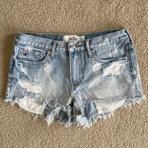Y2K Hollister low rise distressed denim shorts - size 28
